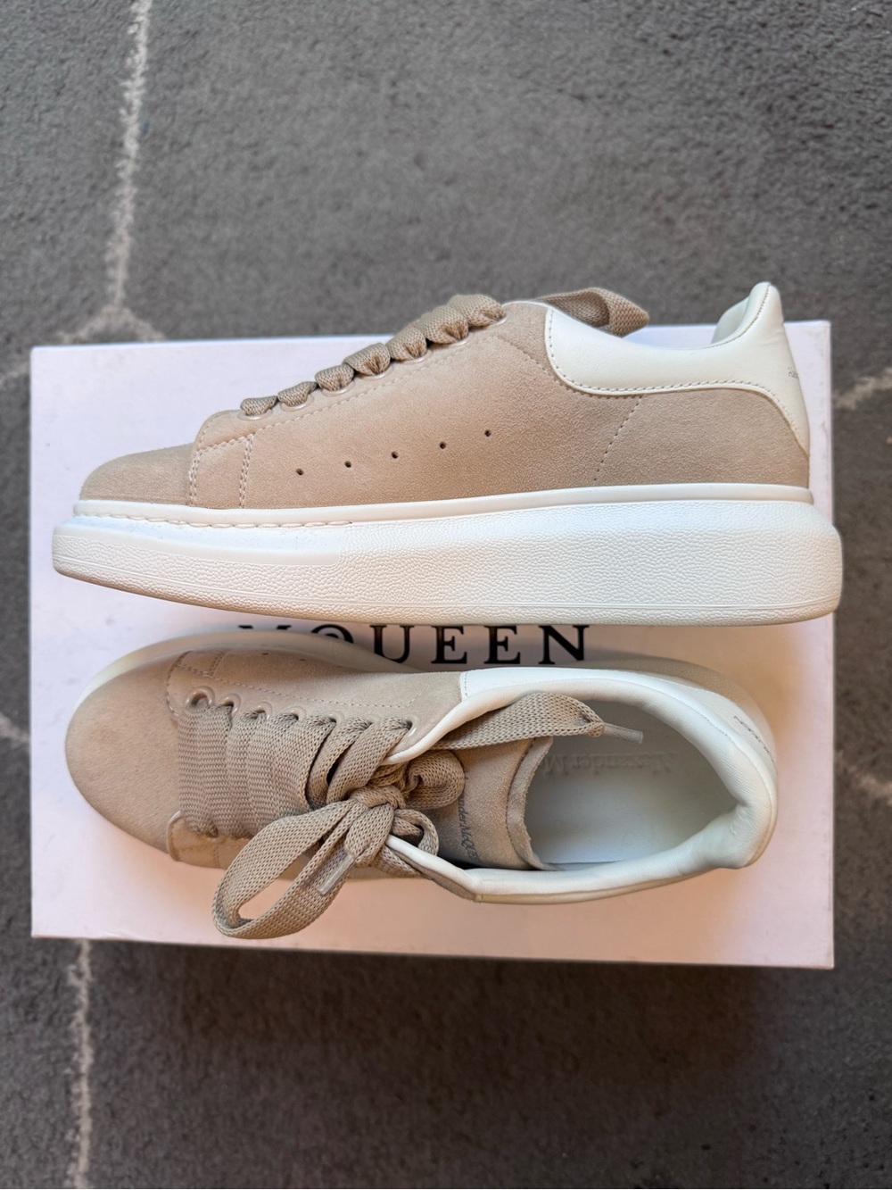 Alexander McQueen Oversized Sneakers EU 37.5 Light Sand + Box